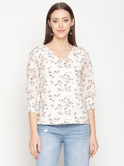 mettle white floral print top