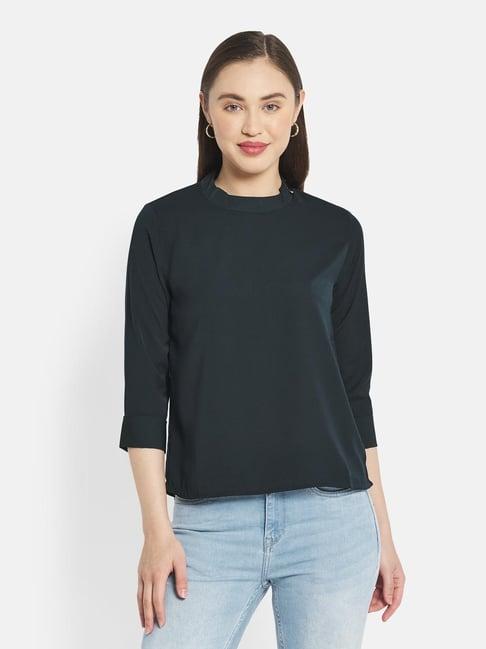 mettle dark green regular fit top