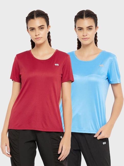 clovia multicolor sports t-shirt (pack of 2)