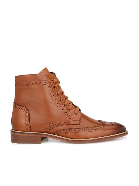 delize men's tan brogue boots