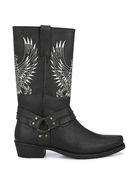 delize men's black cowboy boots