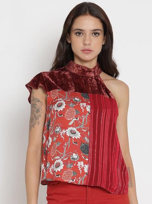 shaye red printed top