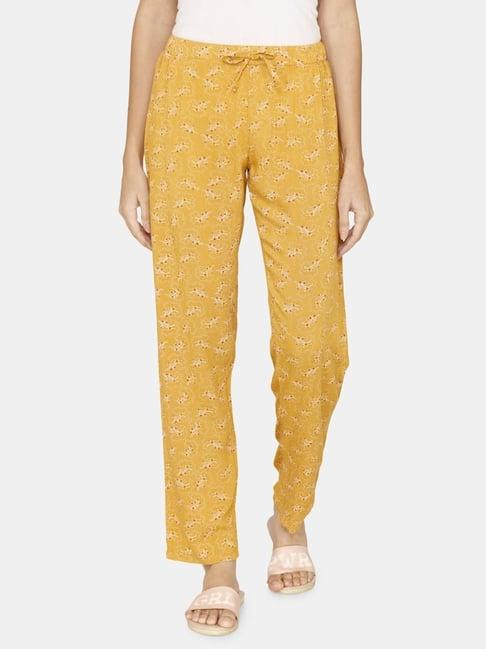 coucou by zivame yellow printed pajamas