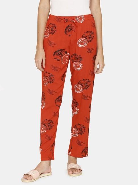 coucou by zivame rust printed pajamas