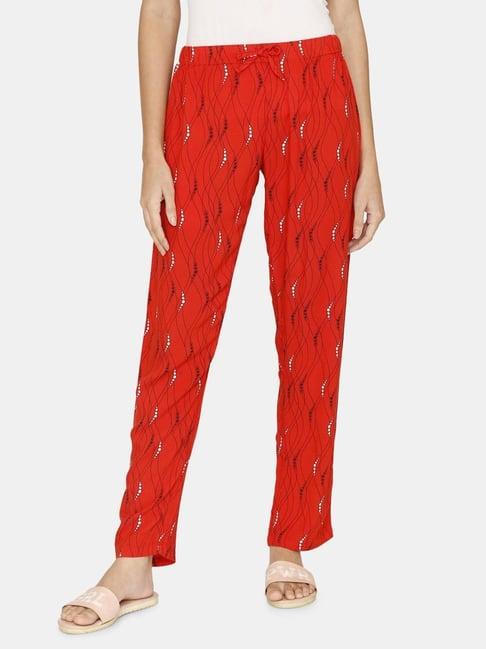 coucou by zivame red printed pajamas