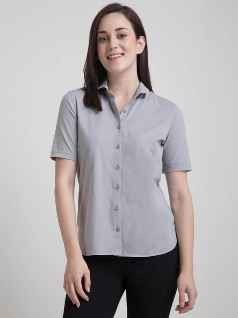 fablestreet grey regular fit shirt