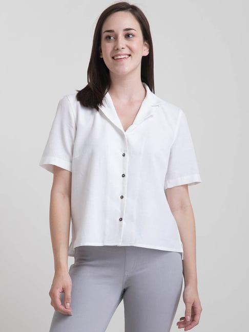 fablestreet white regular fit shirt