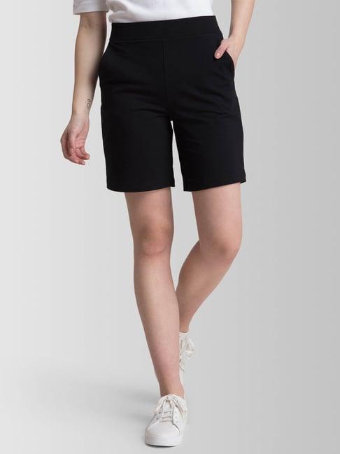 fablestreet black regular fit shorts