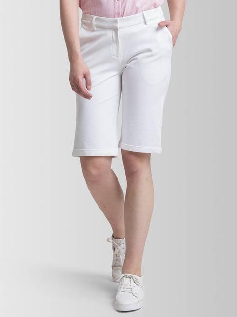 fablestreet white regular fit shorts