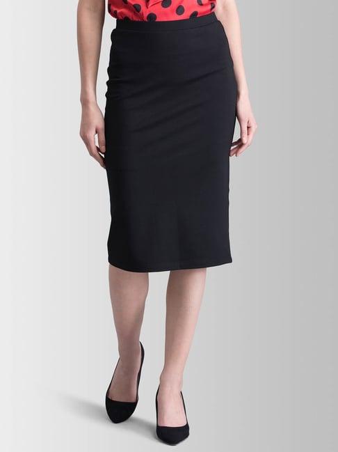 fablestreet black regular fit skirt