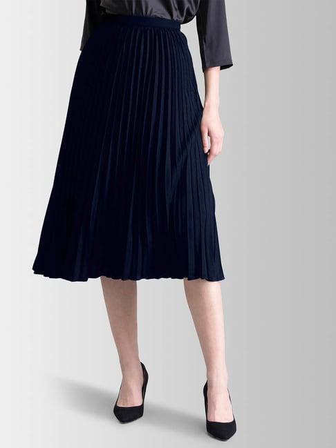 fablestreet navy regular fit skirt