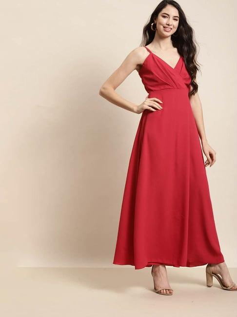 qurvii magenta maxi dress