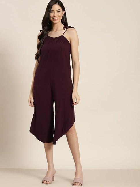 qurvii wine midi jumpsuit