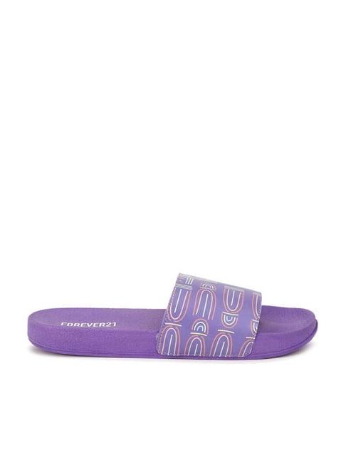 forever 21 women's purple slides