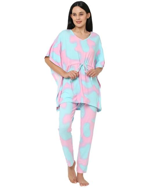 sweet dreams multicolor abstract print pajama set