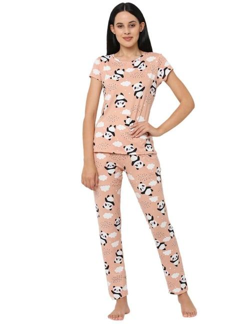 sweet dreams nude printed pajama set