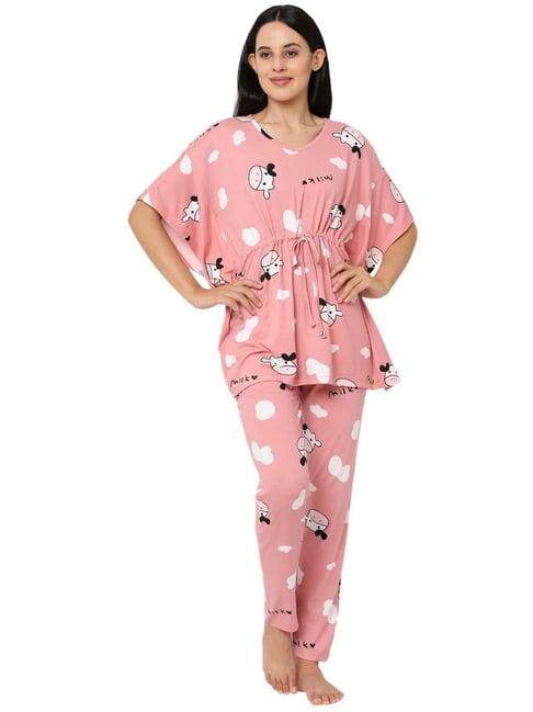 sweet dreams pink printed pajama set