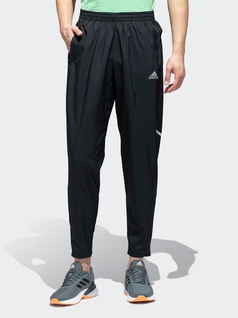 adidas black regular fit trackpants