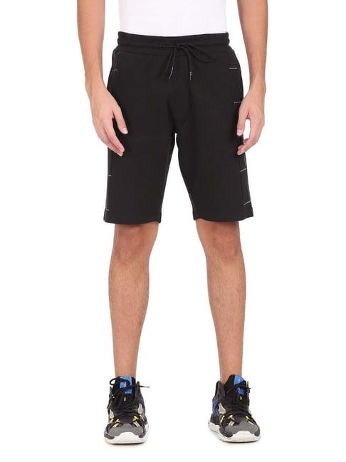 arrow new york black regular fit shorts