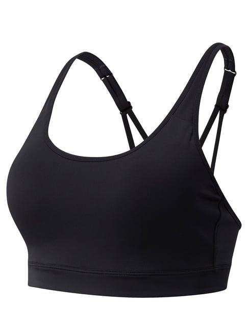 new balance black scoop neck sports bra