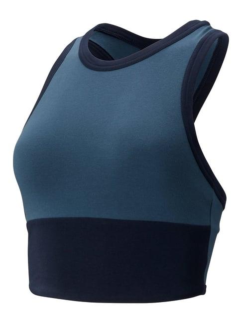 new balance blue round neck sports bra