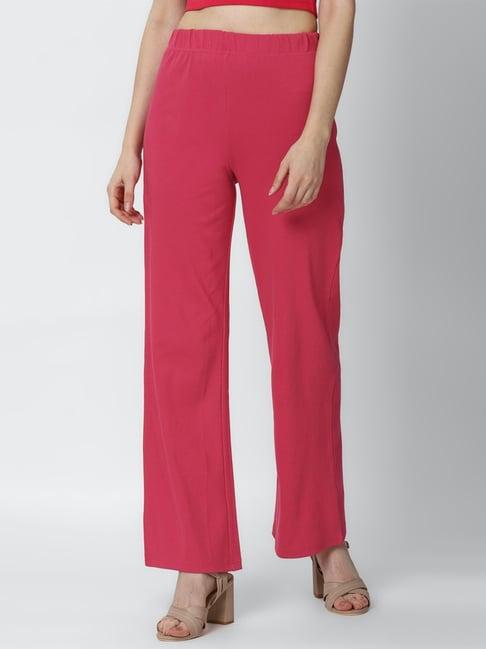 forever 21 red regular fit trousers