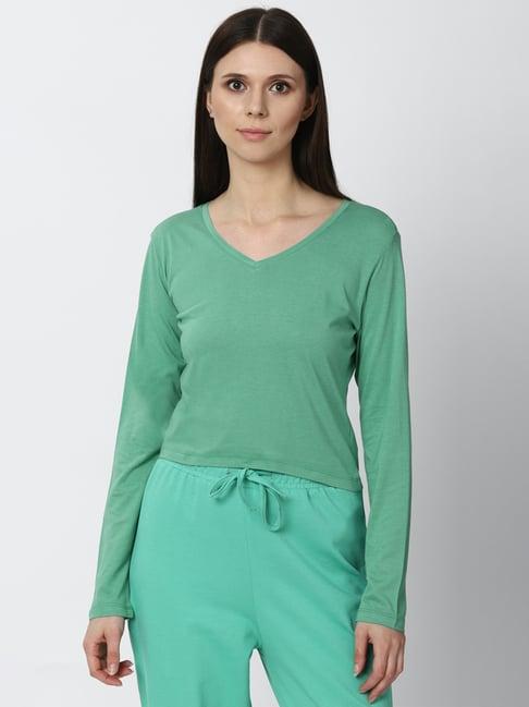 forever 21 green textured t-shirt