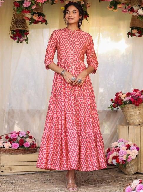 scakhi pink printed anarkali kurta