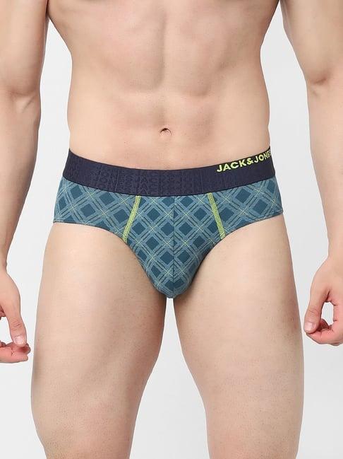 jack & jones blue  regular fit printed briefs