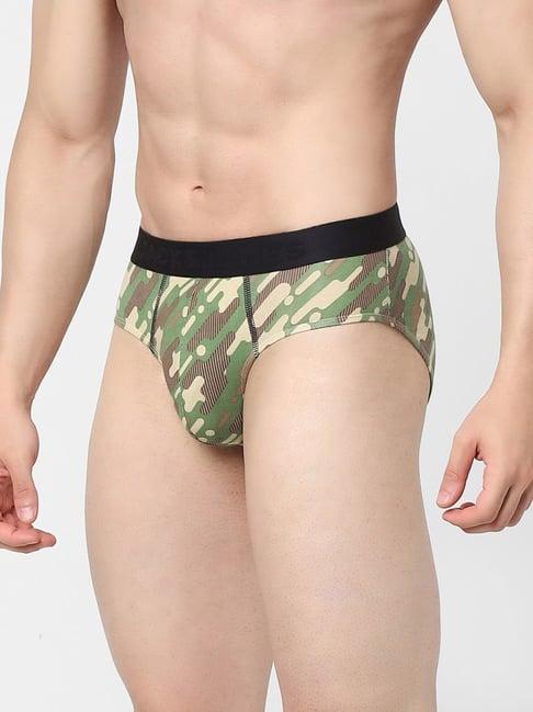 jack & jones green  regular fit printed briefs