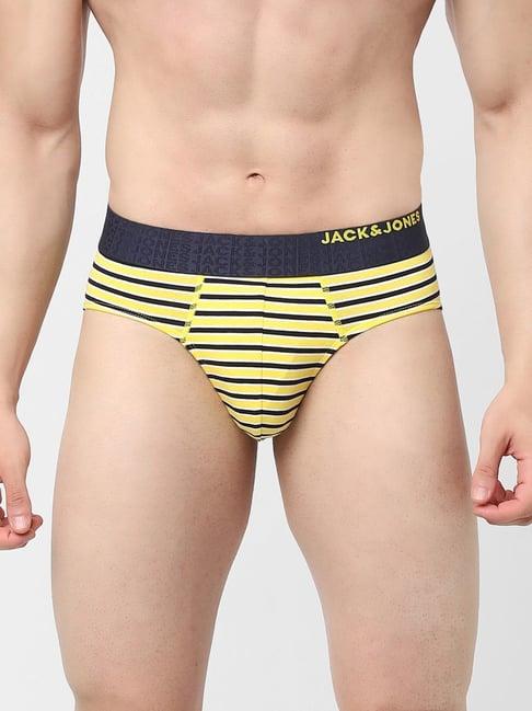 jack & jones yellow  regular fit striped briefs