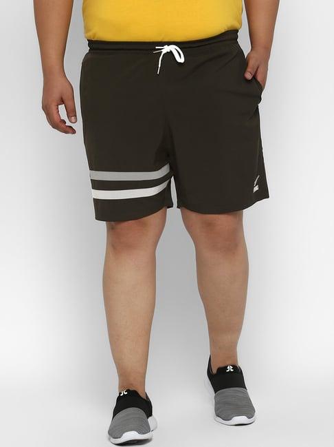 yuuki olive striped plus size shorts