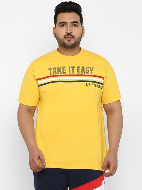 yuuki yellow printed plus size t-shirt