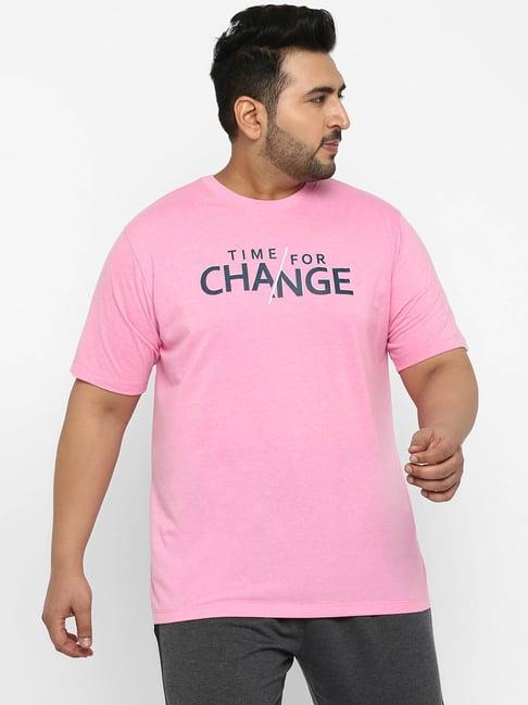 yuuki pink round neck plus size t-shirt