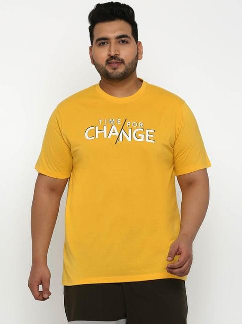 yuuki yellow round neck plus size t-shirt