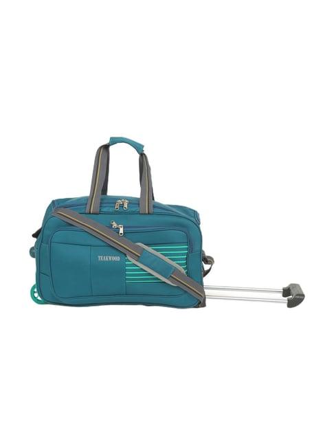 teakwood leathers teal soft sided large duffle trolley bag