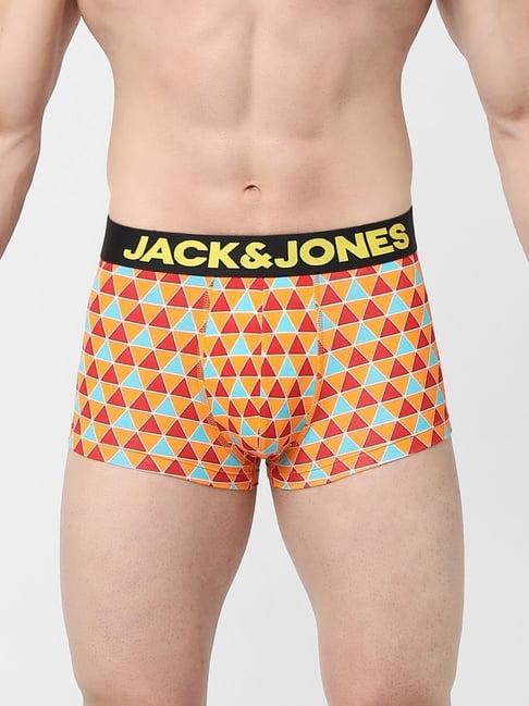 jack & jones orange regular fit printed trunks