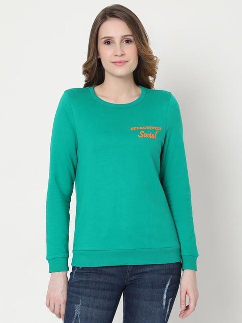 vero moda turquoise graphic print sweatshirt