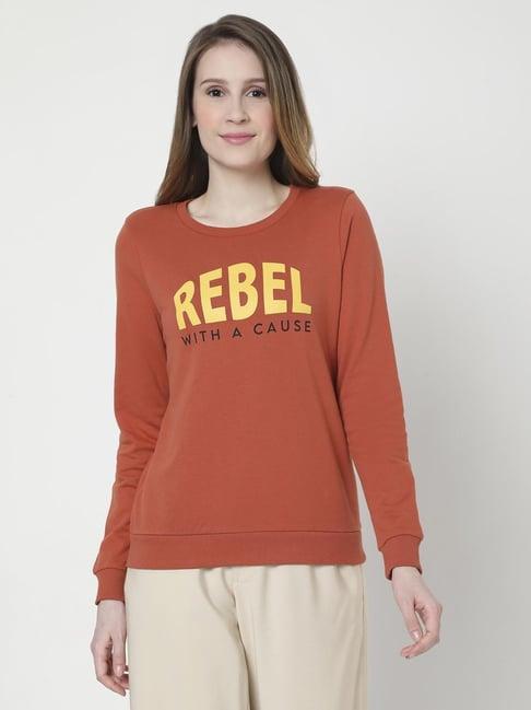 vero moda rust graphic print sweatshirt