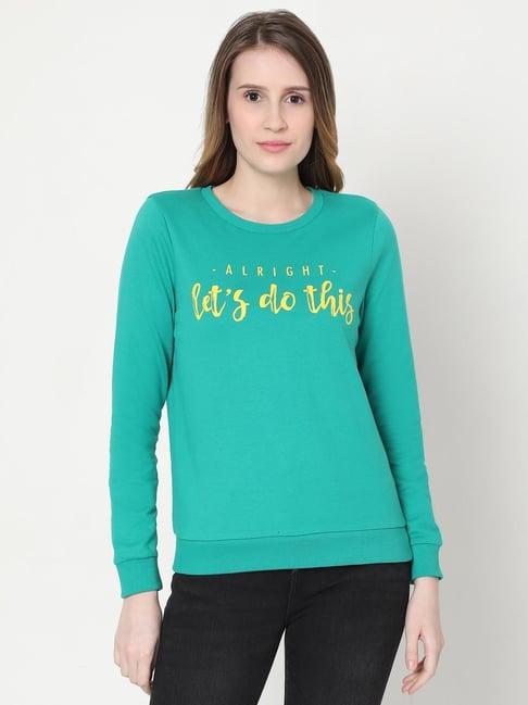 vero moda turquoise graphic print sweatshirt