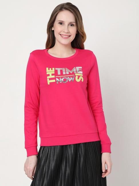 vero moda pink graphic print sweatshirt