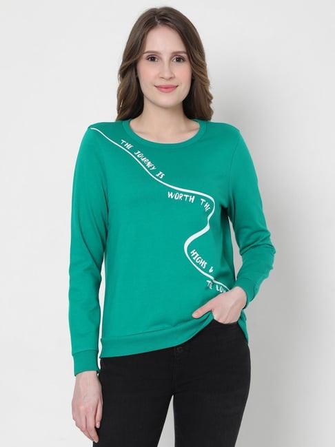 vero moda green graphic print sweatshirt