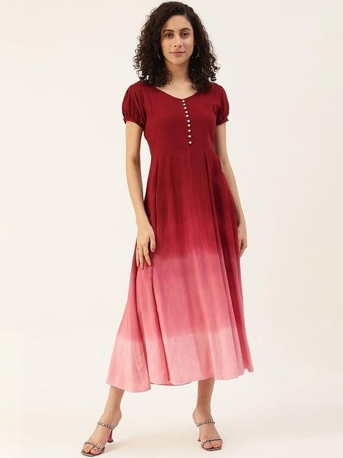 maaesa wine a-line dress