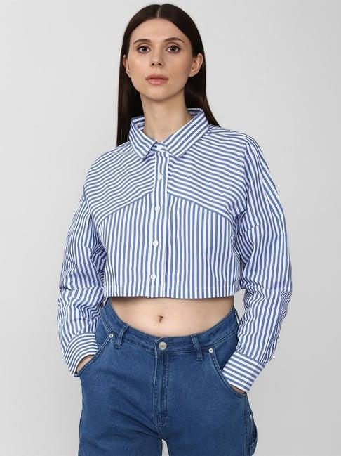 forever 21 blue striped shirt