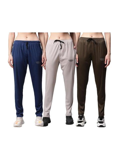 vimal jonney multicolor logo trackpants (pack of 3)