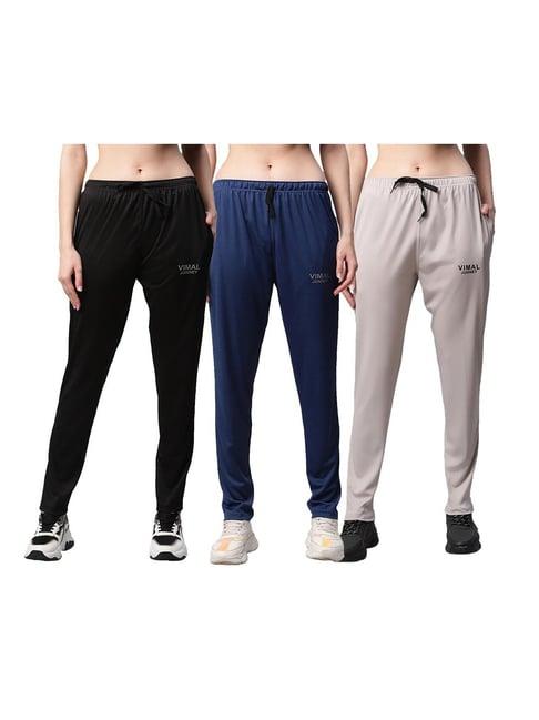 vimal jonney multicolor logo trackpants (pack of 3)