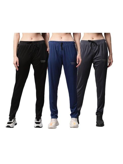 vimal jonney multicolor logo trackpants (pack of 3)