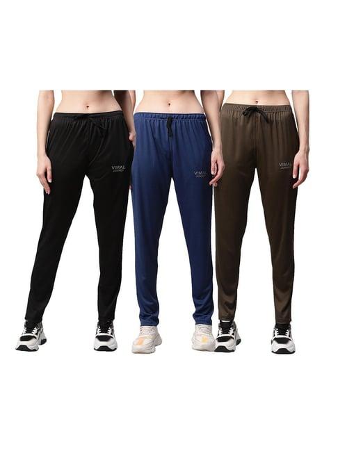 vimal jonney multicolor logo trackpants (pack of 3)