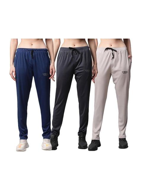 vimal jonney multicolor logo trackpants (pack of 3)