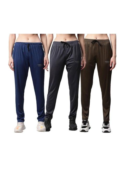 vimal jonney multicolor logo trackpants (pack of 3)